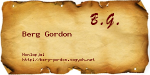 Berg Gordon névjegykártya